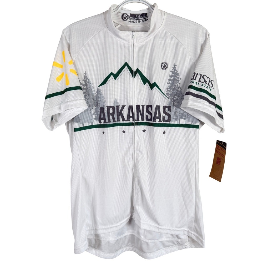 NEW Canari Arkansas Natural State Cycling Jersey Womens XXL White Road Bike S/S